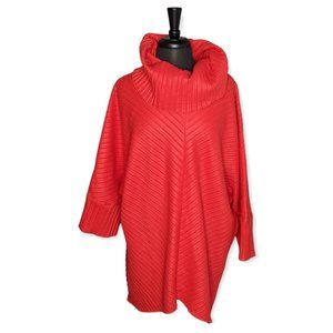 Blair Red/Coral Long Sleeve Soft Top w/ Shark Bite Hemline Size Large